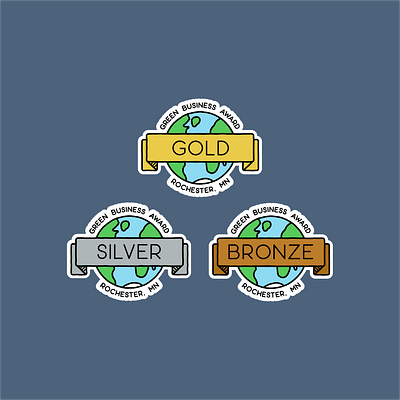 Green Business Award Badges adobe illustrator branding colorful design flat illustration logo minimal vector