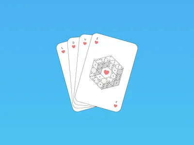 Don't gamble with love 2d card game cards creative design digital art flat flat design geometric gradient graphic design illustration illustrator isometric line line style minimal playing cards simple