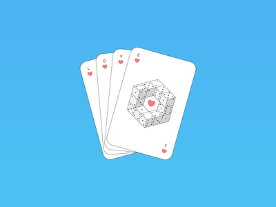 Don't gamble with love 2d card game cards creative design digital art flat flat design geometric gradient graphic design illustration illustrator isometric line line style minimal playing cards simple