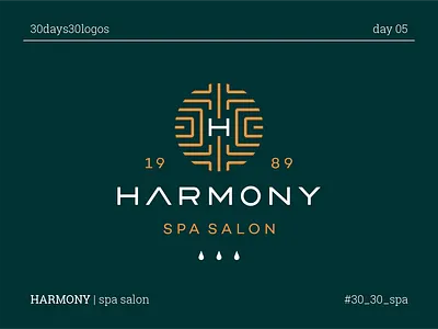 HARMONY branding h harmony letter line logo salon spa