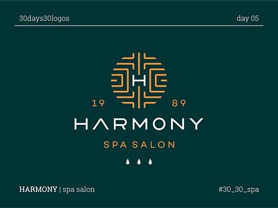 HARMONY branding h harmony letter line logo salon spa