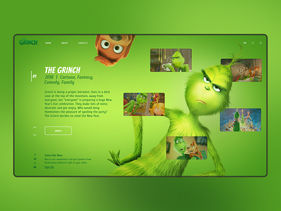 The Grinch concept app branding concept design dribble figma graphic design grinch illustration illustrator interface main page photoshop product design ui ux uxui web website