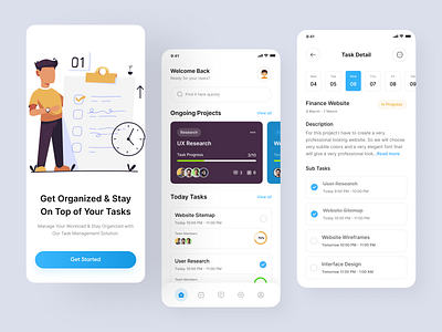 Task management app app app design best app ui best ui design management app managment mobile app design mvp react native task task list task manager tasks time to do to do list ui ux web design