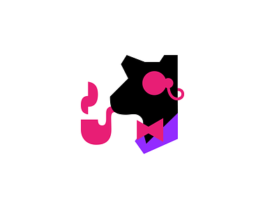 Smoking Animal with a Monocle animal bow tie dog elegant illustration logo mark monocle silhouette smoking stylish