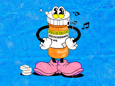 oxycodone boy 1930 1930s cartoon character character illustration cuphead disney drug high lowbrow music old cartoon old school oxycodone pill pop culture rubber hose rubberhose vintage whistle