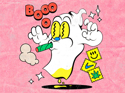ghost addicted 1930s 420 cartoon character character illustration comic cuphead dead disney drug ghost ghost character illustration old cartoon old school rubber hose rubberhose smoke vintage weed