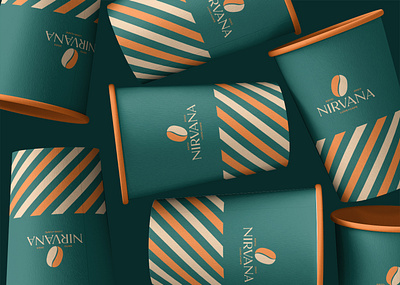 Nirvana Coffee Shop branding design graphic design logo packaging