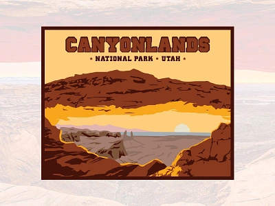 Illustration of Canyonlands - National Park in Utah. adventure adventure awaits adventure illustration adventure logo canyonland grand canyon illustration illustration artist logo logo designer logo maker logos national parks nationalpark outdoor outdoors tshirt tshirt design tshirt designer utah