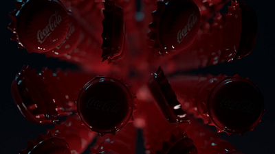 Coke caps 3d animation blender design product design
