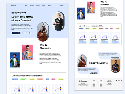 E-Course || A course selling website branding design frontendproject graphic design illustration logo project ui ux vector