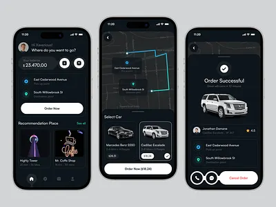 Ladjoo - Taxi Booking Mobile App app booking car clean design map minimal mobile design modern taxi app ui uidesign uiux ux uxdesign