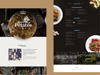 The Dublin Family Website design hotel landing page menu pub restaurant ui webpage website