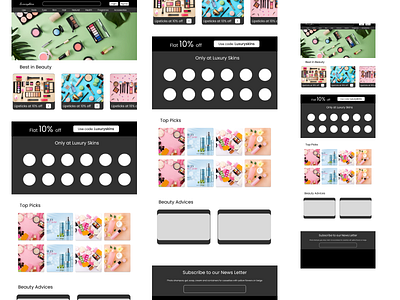 LuxurySkins || A cosmetic items website branding design frontendproject graphic design illustration logo project ui ux vector