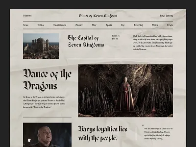 Game of Thrones Website film game of thrones got hollywood landing page landingpage movie newspaper series ui uidesign web web design web site webdesign webpage website website design
