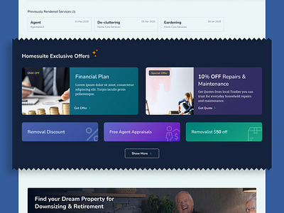 Homesuite Website Section dark design desktop landing page offer section ui ux webpage website