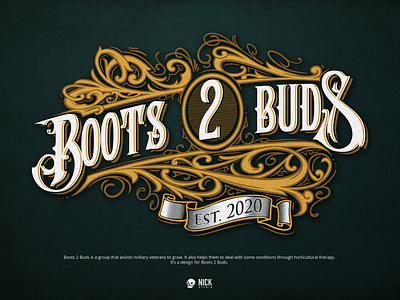 Boots 2 Buds brand identity branding design design studio graphic design hand drawing hand drawn hand drawn logo illustration illustrator lettering logo logo design logo designer tattoo design typography vintage vintage design vintage logo western saloon