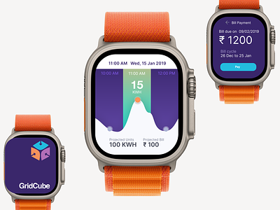 GridCube Watch Screen analytics apple application design smartwatch ui ux watch watchos