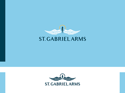 St. Gabriel Arms arms branding bullet defence graphic design logo sun vector wings