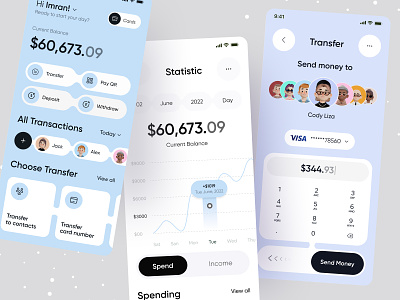 Fintech App UI android app app design bank card design financial financial apps investment app ios mobile money transfer ofspace payment saving send transaction transfer ui wallet
