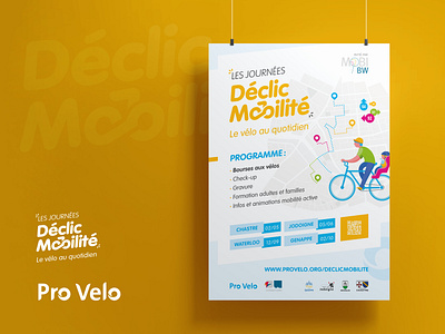 Identity — Déclic Mobilité bike branding design flat design graphic graphic design identity illustration logo logodesign logomark logotype poster simpler visual vélo