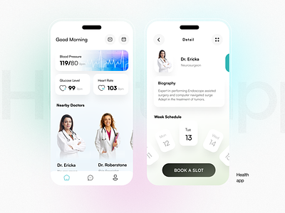 Minimalist Health app Home app design doctor health iphone ui ux