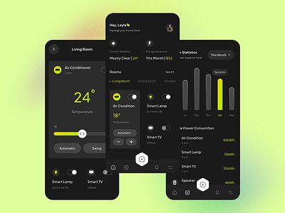 Smart Home App design minimal modern product design smartapp smarthome