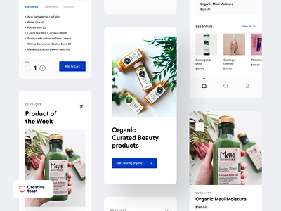 Organic beauty product app app design beauty app beauty parlour app beauty product app beauty product ecommerce cart checkout ecommerce app ecommerce product details ios app minimal app ecommerce minimal app ui minimal shop mobile app mobile cart mobile checkout mobile ecommerce online shop app organic product app shop ui