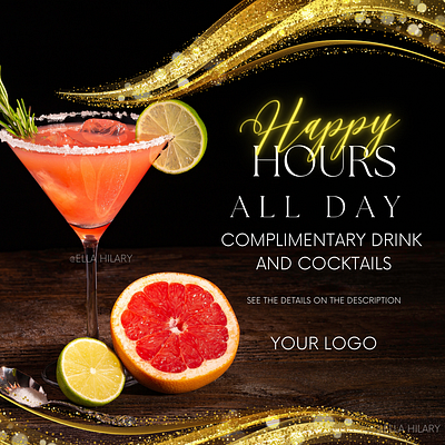 Instagram post - Drink and cocktails - Canva template canva cocktails design graphic design luxury template