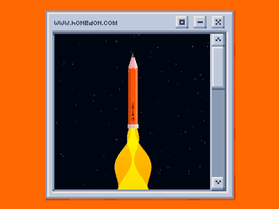 Rocket Pen - Honedon aftereffect animation design fire graphic design illustration launch motion graphics new night orange pen pencil rocket sky stars web website