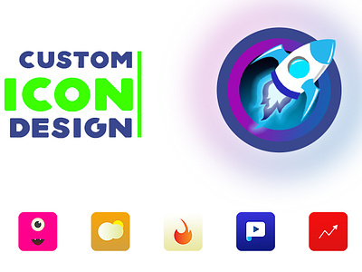 Custom and Flat Icon Designs app branding design graphic design icon illustration logo typography ui ux vector