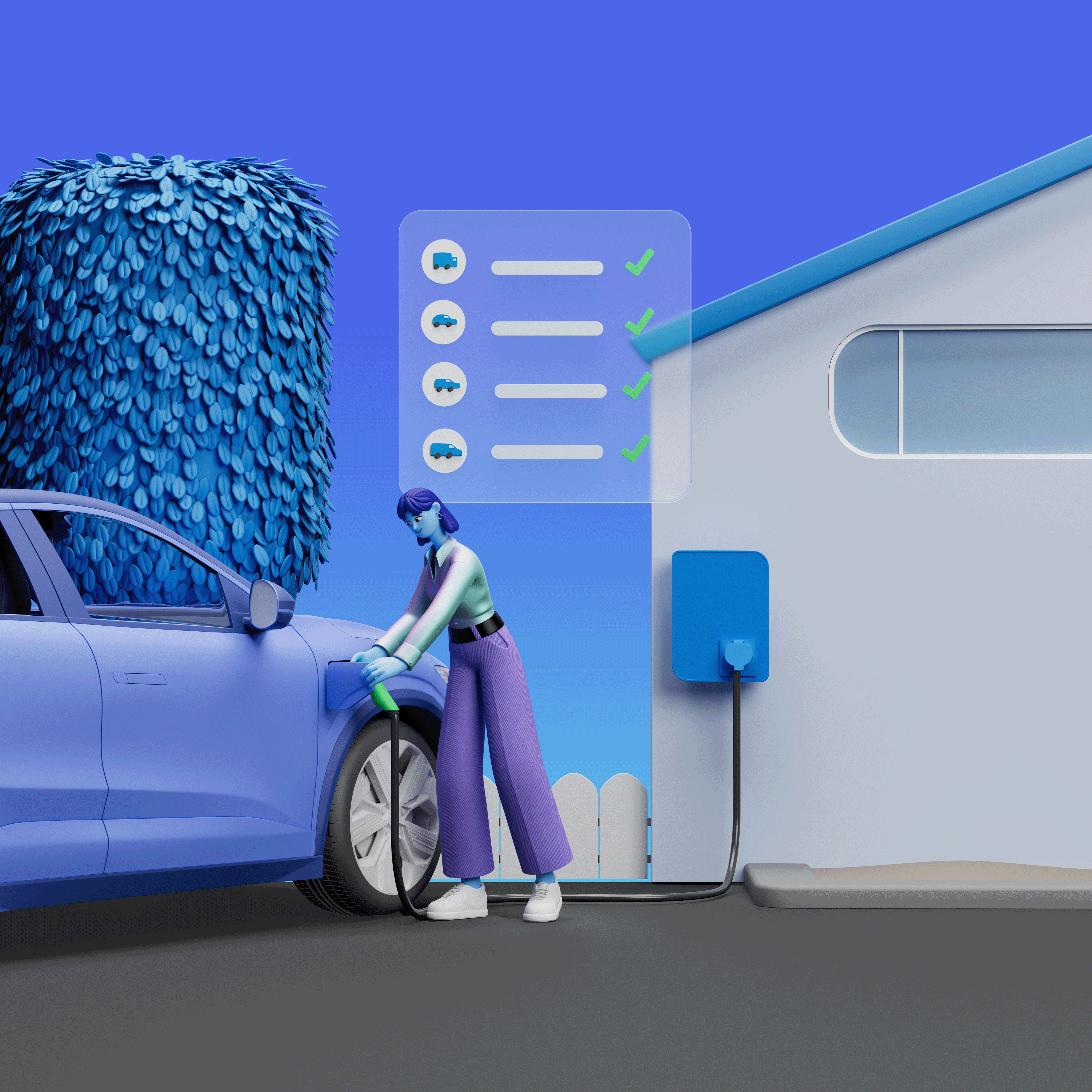 RENAULT PLUG-INN 3d 3d animation animation application art blue brand c4d character character design cinema4d colour creative design fun girl illustration