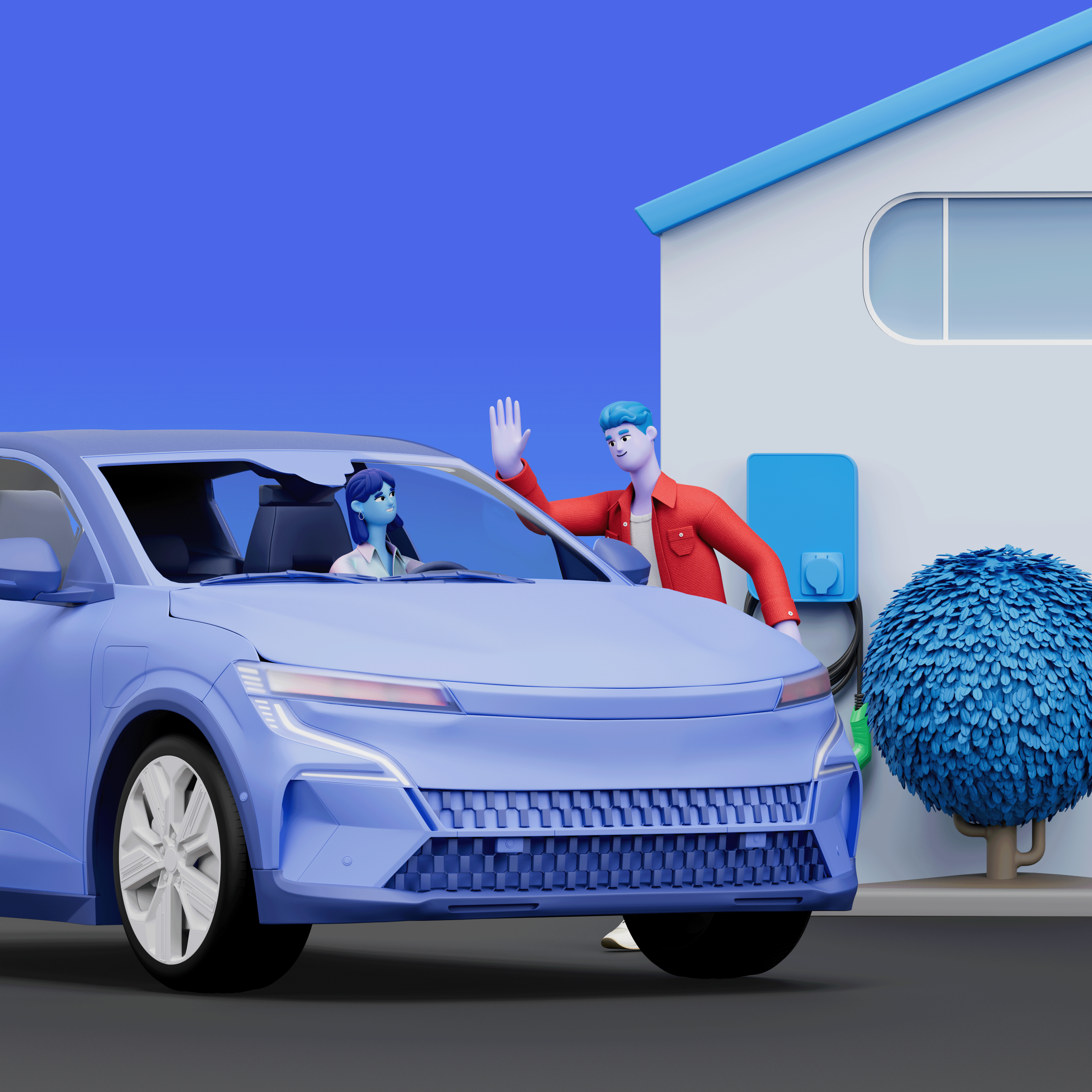 RENAULT PLUG-INN 3d 3d animation animation art bestofdribbble blue c4d character character design cinema4d colour colourful creative design dribbblecreations dribbbleshot dribbbleweeklywarmup fun illustration wave