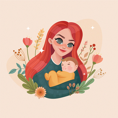 Happy Mothers Day! baby character characterart colors drawing flowers girls graphic design illustration kids mother motherhood mothersday pattern sketch vector