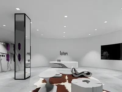 Design of a SWIMWEAR STORE for totem 3d 3d modeling 3d rendering architechture architect architectural design architectural rendering branding design graphic design illustration interior design logo ui
