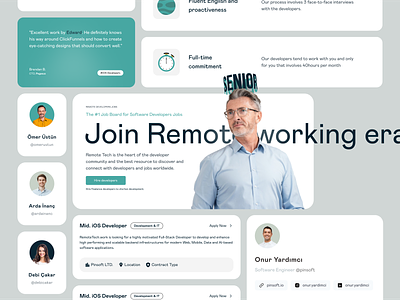RemoteTech - Section Library component design system feautres card hero design human resources platform product design remote work section design talent card testimonial card ui ui kit ux web app