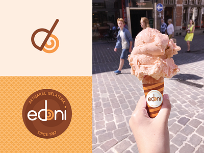 Edoni - Brand Identity brand brand identity branding business creative design family owned gelateria graphic design ice cream icecream icon logo logotype minimal sweet symbol