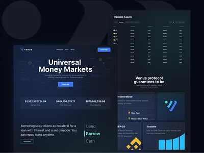 Venus Protocol Landing Page Redesign blockchain crypto defi landing landing page modern redesign web3 web3 landing page website