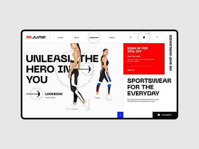 Jump — Website Design Concept design ecommerce fashion graphic design sportswear ui web design website women