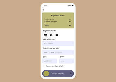 Credit card checkout page checkout page dailyui figma mobile app ui design uiux ux design