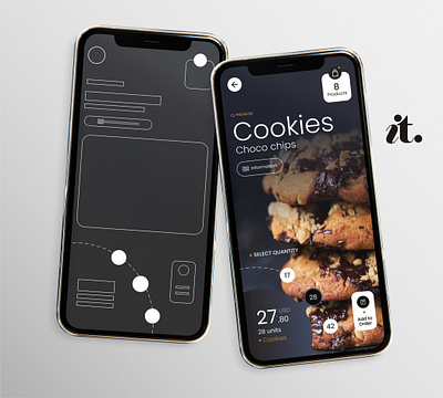 Cookies Choco Chips App Design beautiful wireframe cookies app design food app foodesign graphic design photos photoshop product design sample ui sample ux simple app design ui ui design uisamples wireframe