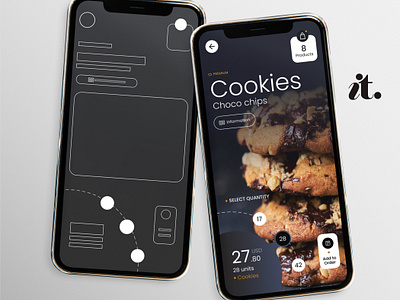 Cookies Choco Chips App Design beautiful wireframe cookies app design food app foodesign graphic design photos photoshop product design sample ui sample ux simple app design ui ui design uisamples wireframe