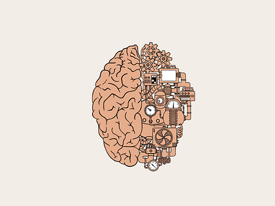 Brain animation art brain drawing gears graphic design hand made illustration machine motion motion graphics procreate stop motion thinking working