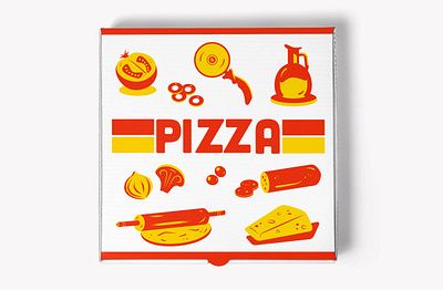 Generic Pizza Box cheese olive package design pepperoni pizza red and yellow restaurant restaurant supply