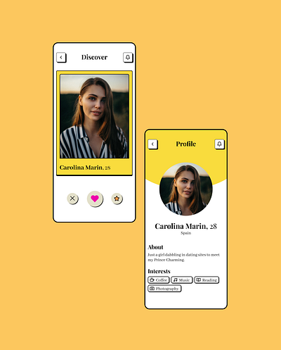 User profile for dating app app design design neobrutalism uidesign