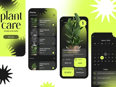 Plant care APP app branding design graphic design typography ux vector web