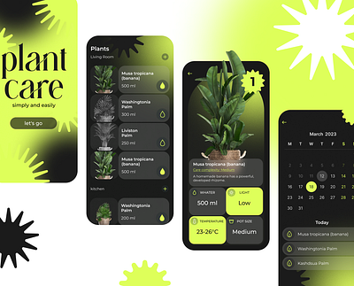 Plant care APP app branding design graphic design typography ux vector web