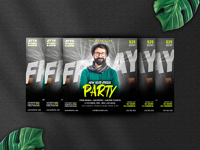 New Year Party Social Media Post branding design graphic design illustration party post party social media post smm social media post typography vector
