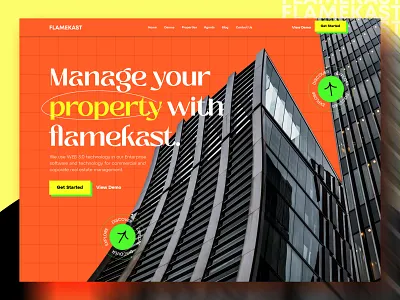 Real Estate Landing Page Design architecture brutalism building experimental flamekast landing page design landingpage real estate landing page realestate site ui uiux ux web web design web ui