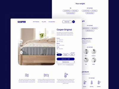 Casper Mattress Shop branding commerce design mattress quiz shop ui ux