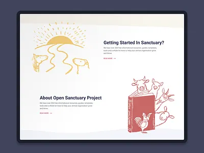 The Open Sanctuary Project branding design desktop illustration landing page section ui ux webapp webpage website